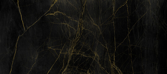Black Marble with Golden Veins, Natural Texture Background with High Resolution, Granite Slab Stone, High Gloss Ceramic Tile.
