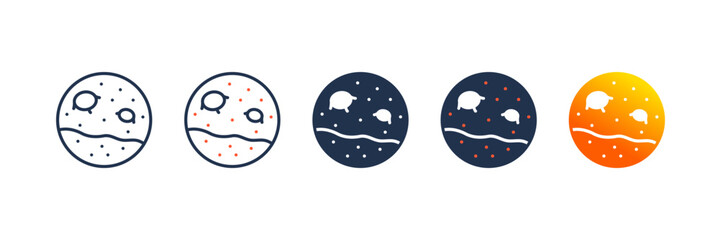 Mars icon set multiple style collection