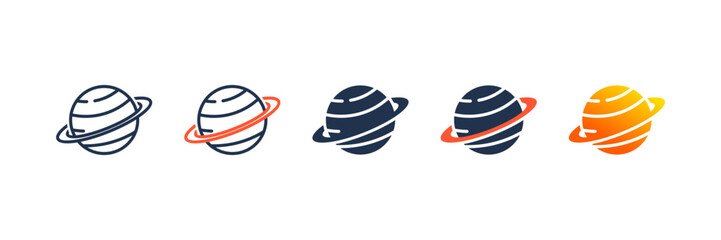 Saturn icon set multiple style collection © ali