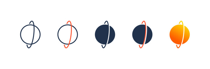 Uranus icon set multiple style collection
