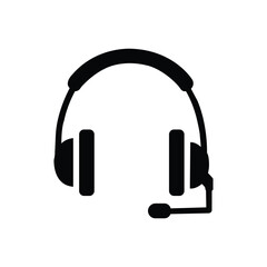 Simple headset icon, earphone symbol design, headphone logo vector illustration 