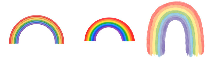 Colorful rainbow illustration vector graphic design element for decoration and creative projects art drawing on transparent background