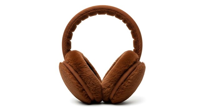 Brown earmuffs isolated for winter season