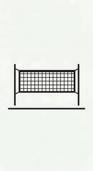 Volleyball net illustration on white background for sports concepts.