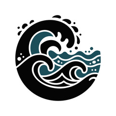 Decorative Ocean Wave – Artistic Surf and Water Vector Design