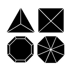 Geometric Gemstone Shapes – Abstract Polygon Vector Icons