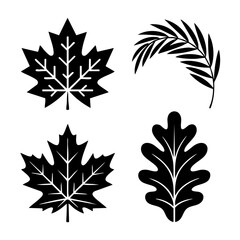 Leaf Icons Collection – Nature and Botanical Silhouette Vector