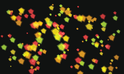 Obraz premium Abstract Geometric Shapes Floating on a Black Background Pattern Design