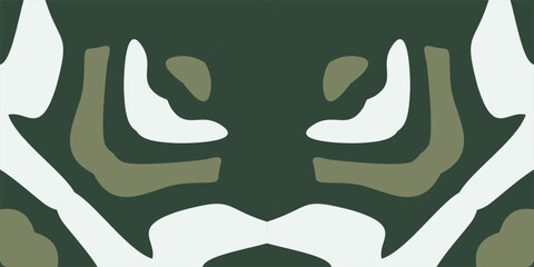 Abstract organic shapes in muted green and white tones create a symmetrical and visually striking pattern for your design project.