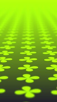 Neon glowing clover pattern on a dark background, suitable for modern design and technology themes