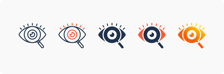 Observability icon set multiple style collection