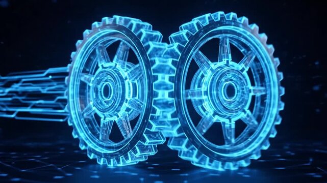 Simple digital gears Connecting, working, and innovating. A simple representation of complex technology