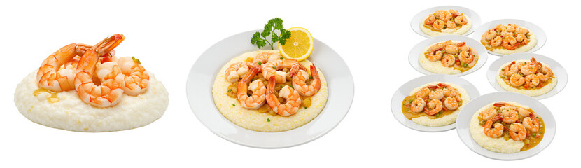 Delicious shrimp and grits recipe southern comfort food seafood dish gourmet cuisine culinary delight creamy grits on transparent background