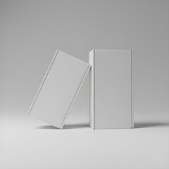 Minimalist White Blank Book Mockup on Gray Background