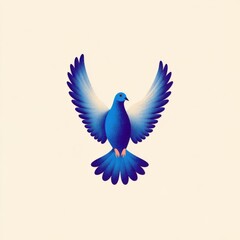 Obraz premium Elegant Blue Dove in Flight - Symbol of Peace and Freedom.