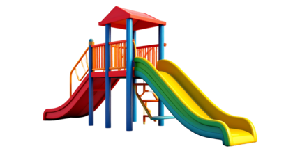 Playful slide structure, colorful