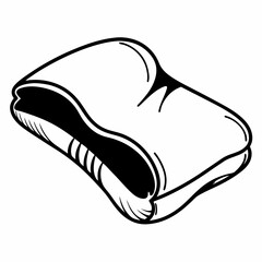 Soft pillow with wave design in simple black line art  