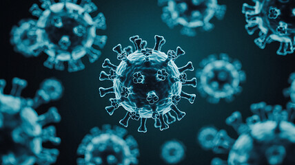 Microscopic View Coronavirus Disease SARS-CoV-2 Virus Molecule