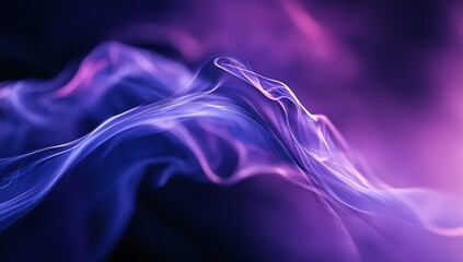 Dark background with a purple and blue gradient color and flowing lines of light.