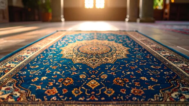 Intricate persian rug with floral pattern and ornate design