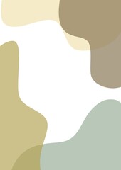 hand drawn vector illustration blob motif green color