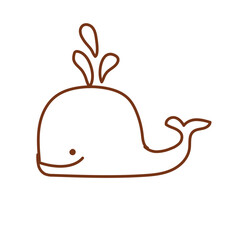 Doodle Illustration of Whale