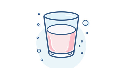 Refreshing Soft Pink and Cyan Milk Glass Illustration in Cheerful White Background