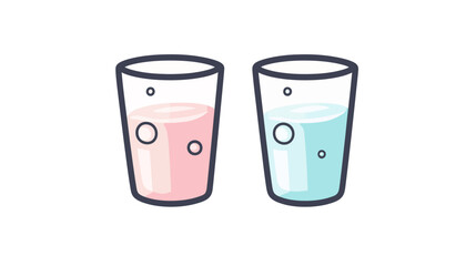 Refreshing Cold Drink Tumbler Icon Collection in Pastel Colors for Illustration