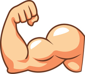 Power and Strength Illustrated: A vibrant illustration of a flexed bicep, a symbol of power, fitness, and physical strength.