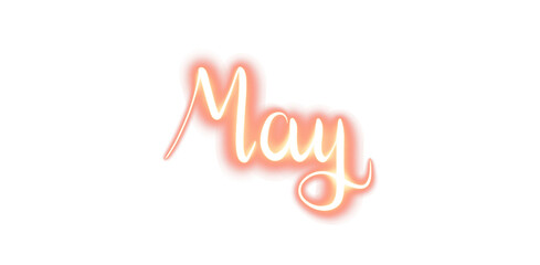 May Glowing Neon Script for Calendar Design