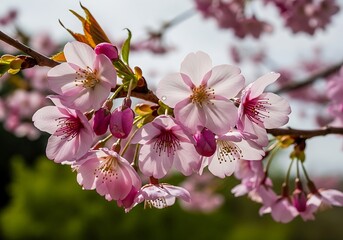 Delicate Cherry Blossoms in Full Bloom - A Springtime Delight.