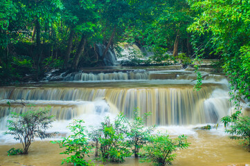 Huay Mae Khamin waterfall in Kanchanaburi province, Thailand.