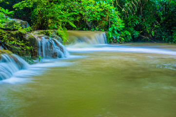 Huay Mae Khamin waterfall in Kanchanaburi province, Thailand.