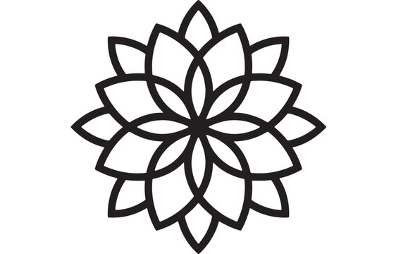 Geometric floral mandala pattern, symbolizing harmony and balance, perfect for spiritual or decorative use.