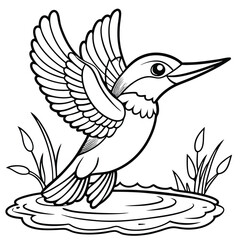 Kingfisher Diving with Grace and Precision into Tranquil Water