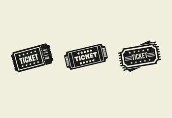 Three vector ticket icons
