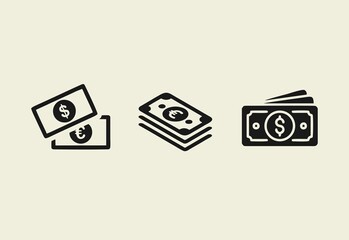 Collection of money vector icons