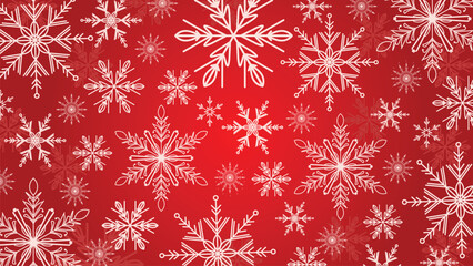 Red christmas snowflake background vector.