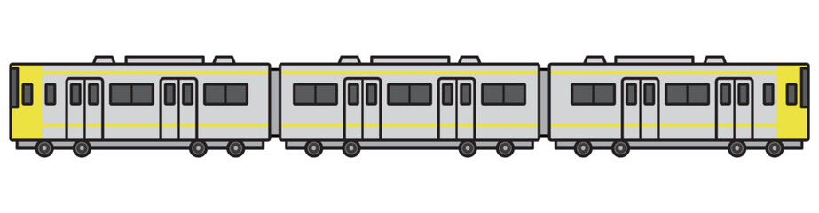 電車　イラスト　ベクター　黄色