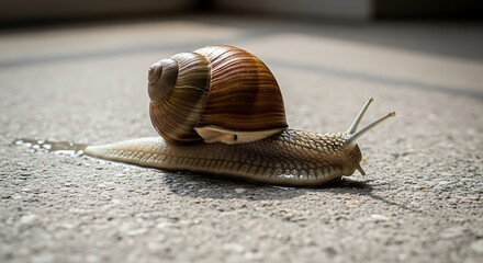 Snail on Concrete - A Slow and Steady Journey.