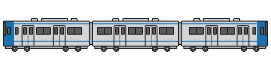 電車　イラスト　ベクター　青