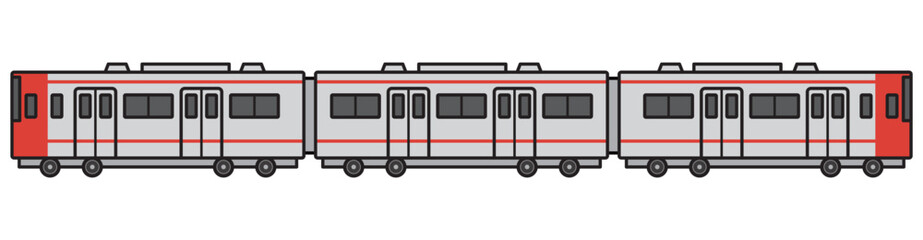 電車　イラスト　ベクター　赤