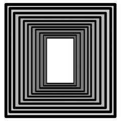 Abstract Concentric Rectangles Tunnel - Optical Illusion of Depth and Receding Space