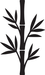 bamboo plant silhouette logo, icon design vector illustration