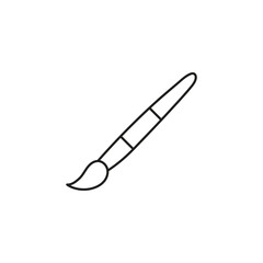 Minimal paint brush icon in simple line art style for creative design projects