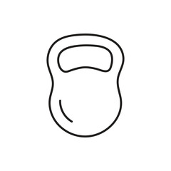 Minimal kettlebell icon in simple line art style representing fitness and gym trainin