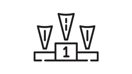 Triumph and recognition on a winner's podium with three levels