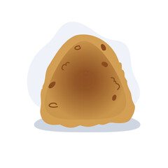 a cute brown onigiri rice ball. japanese cuisine food