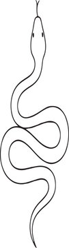 Snake Line Icon &ndash; Minimal Outline Reptile Vector