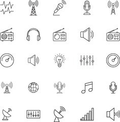 Fototapeta premium World Radio Day and Audio Broadcasting Icon Set